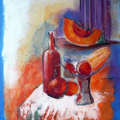 Peinture Eliette Citrouille Et Fruits 